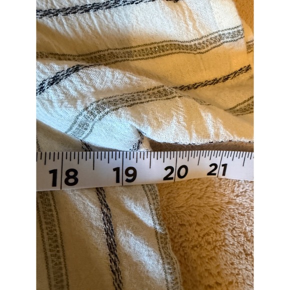 Vince Camuto Womens Flutter Sleeve Square Neck Striped Metallic Blouse White M - Picture 4 of 5